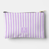 Zachte Licht Lavendel Witte Strepen Monogram Etui (Achterkant)