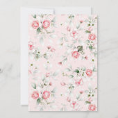 Zachte Licht Roze Bloemen en Groene Baby Shower Kaart (Achterkant)