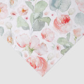 Zachte Licht Roze Waterverf Bloemen Botanisch  Tissuepapier (Detail)