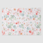 Zachte Licht Roze Waterverf Bloemen Botanisch  Tissuepapier<br><div class="desc">Mooie roze waterverf bloemen en salie groen tissue papier</div>