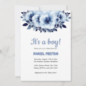 Zachte lichte blauwe ventilator Waterverf Baby sho Kaart (Voorkant)