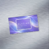 Zachte lichtgevende golven Periwinkle Abstract Magnetisch Visitekaartje (Voorbeeld)