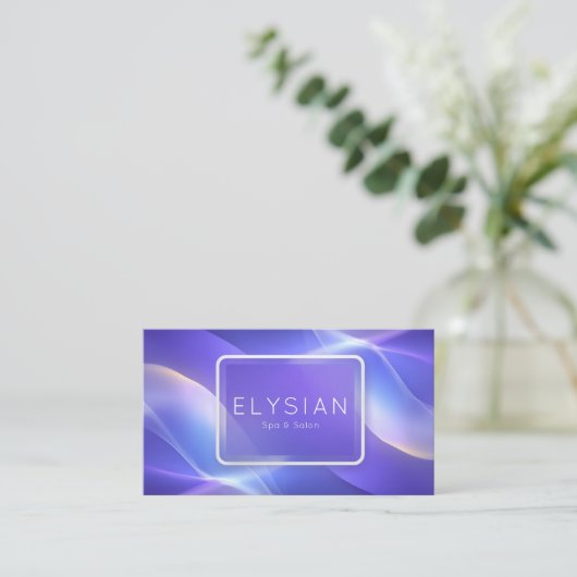 Zachte lichtgevende golven Periwinkle Abstract Visitekaartje (Staand voorkant)