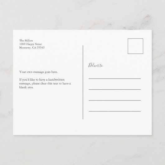 Zachte lichtroze geboorteaankondiging foto ansicht aankondigingskaart (Achterkant)