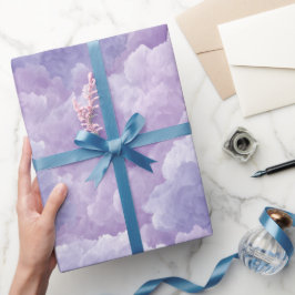 Zachte Lila Lavendel Mistwolk Abstract Patroon Cadeaupapier