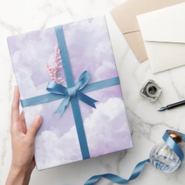 Zachte Lila Lavendel Mistwolk Abstract Patroon Cadeaupapier