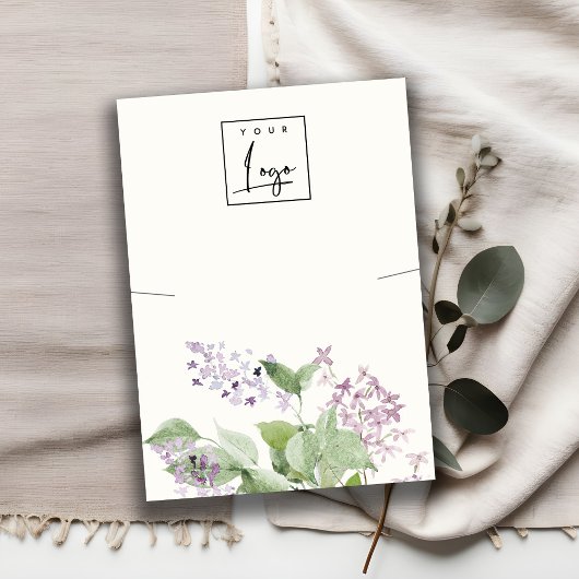 Zachte Lila Waterverf Bloemen Ketting Logo Display Visitekaartje