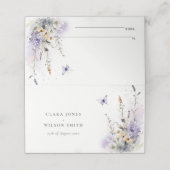 Zachte Lila Wildflower Butterfly Bruiloft Website Plaatskaartje (Buitenkant ongevouwen)