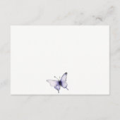 Zachte Lila Wildflower Butterfly Trouwreceptie Informatiekaartje (Achterkant)