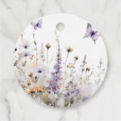 Zachte Lila Wildflower Vlinder Tuin Bruiloft Bedankjes Labels (Achterkant)