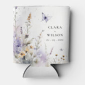 Zachte Lila Wildflower Vlinder Tuin Bruiloft Blikjeskoeler (Voorkant)