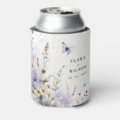 Zachte Lila Wildflower Vlinder Tuin Bruiloft Blikjeskoeler (Blikje Achterkant)