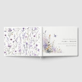 Zachte Lila Wildflower Vlinder Tuin Bruiloft Gastenboek (Volledig)