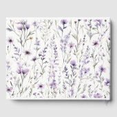 Zachte Lila Wildflower Vlinder Tuin Bruiloft Gastenboek (Achterkant)