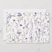 Zachte Lila Wildflower Vlinder Tuin Bruiloft Kaart (Achterkant)