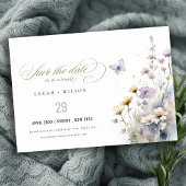 Zachte Lila Wildflower Vlinder Tuin Bruiloft Save The Date