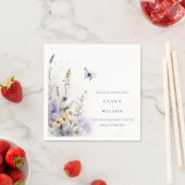 Zachte Lila Wildflower Vlinder Tuin Bruiloft Servet (Insitu)