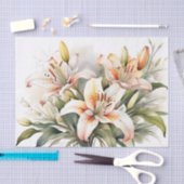 Zachte Lily bloemen op wit Tissuepapier (Craft)
