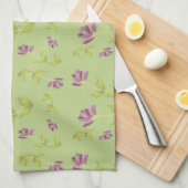 Zachte Limoen en framboos bloemenkeuken Theedoek (Quarter Fold)