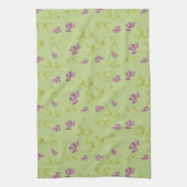 Zachte Limoen en framboos bloemenkeuken Theedoek (Verticaal)