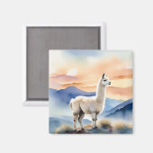 Zachte Llama Dierlijke Waterverf Magneet (Voorkant / Achterkant)