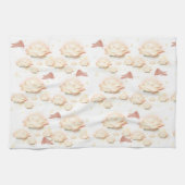 Zachte Lotus Blossom & Vlinder keukenhanddoek (Horizontaal)