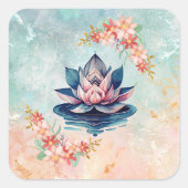 Zachte Lotusbloemblad Harmonie Vierkante Sticker (Voorkant)