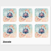Zachte Lotusbloemblad Harmonie Vierkante Sticker (Vel)