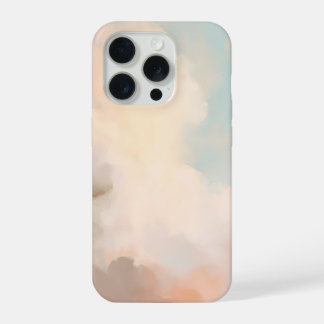 Zachte lucht met wolken in zachte blos en blauw iPhone 15 pro case
