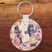 Zachte luxe 4 juli patriottische sleutelhanger (Voorkant)