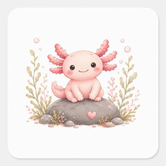 Zachte Luxe Axolotl Stickers (Voorkant)