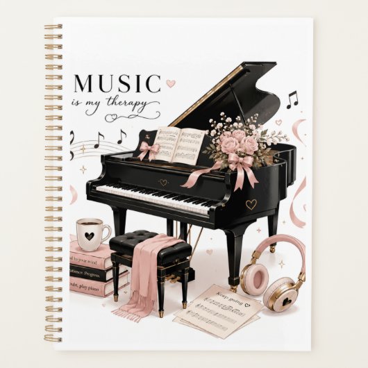 Zachte Luxe Piano Oefenplanner Planner (Voorkant)