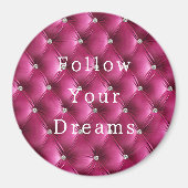 Zachte Luxe Roze Faux Velvet Magneet (Voorkant)