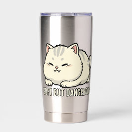 Zachte Maar Gevaarlijke Kitten Geïsoleerde Drinkbeker
