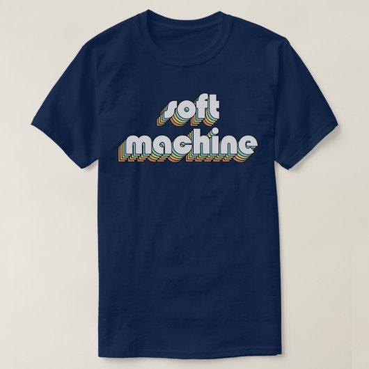 Zachte Machine Retro Rainbow Typografie Vervaagd S T-shirt (Design voorkant)