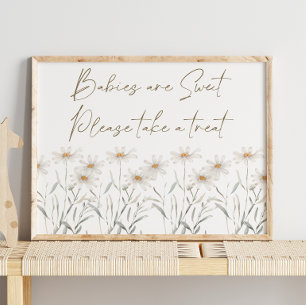 Zachte Madeliefjes Baby Shower Zoete Favoriet Bord Poster