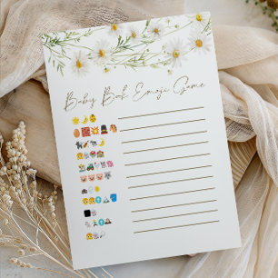 Zachte Madeliefjes Bloemen Emoji Baby Shower Spel Poster