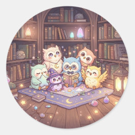 Zachte Magische Uil Bibliotheek Sticker