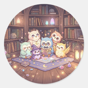 Zachte Magische Uil Bibliotheek Sticker