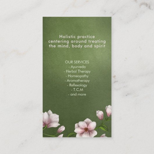 Zachte Magnolia Flower Branch Visitekaartje (Achterkant)