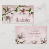 Zachte Magnolia Flower Branch Visitekaartje (Voorkant / Achterkant)