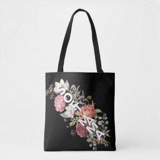 Zachte Mama Bloem Typografie Ontwerp  Tote Bag (Voorkant)