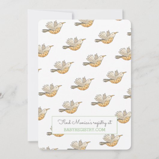 Zachte mama die over nestBaby shower vliegt I Kaart (Achterkant)