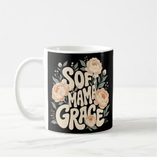 Zachte Mama Grace Diep Pruim Bloemrijke Retro Typo Koffiemok