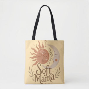 Zachte Mama Hemelse Zon & Maan Boho Design Tote Bag