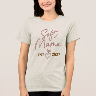 Zachte Mama Minimalistische met de Hand Geschreven Tri-Blend Shirt