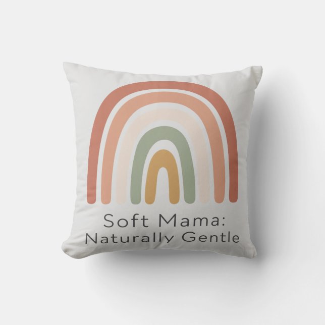 Zachte mama natuurlijk zachte boho regenboog esthe kussen (Voorkant)