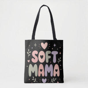 Zachte Mama Pastel Typografie Ontwerp Tote Bag