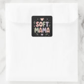Zachte Mama Pastel Typografie Ontwerp Vierkante Sticker (Tas)