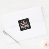 Zachte Mama Pastel Typografie Ontwerp Vierkante Sticker (Envelop)